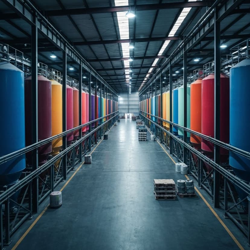 Industrial pigment manufacturing facility with bulk packaging